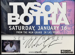 Mike Tyson Signed 1999 Original MGM Grand Fight Poster Tyson vs Botha 24x36 Framed