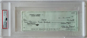 Stan Musial Autographed Personal Check signed twice (PSA)