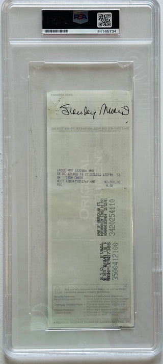 Stan Musial Autographed Personal Check signed twice (PSA)