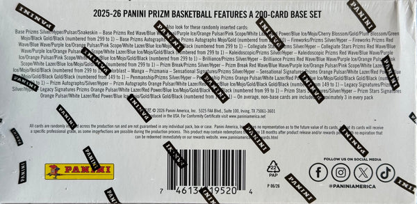 2025-26 Panini Prizm Basketball Hobby Box