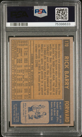 Rick Barry 1971 Topps Card #170 (PSA 7)