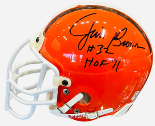Jim Brown HOF 71 Autographed Cleveland Browns Mini Helmet (JSA)