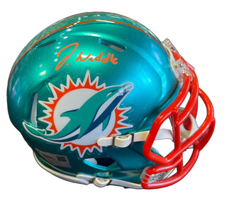 Jaylen Waddle Autographed Dolphins Flash Mini Helmet (Fanatics)