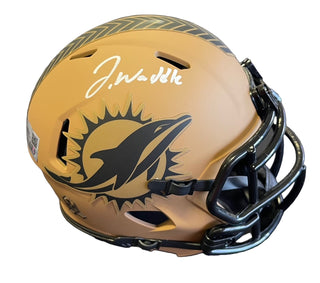 Jaylen Waddle Autographed Miami Dolphins 2023 Salute to Service Mini Helmet (Fanatics)
