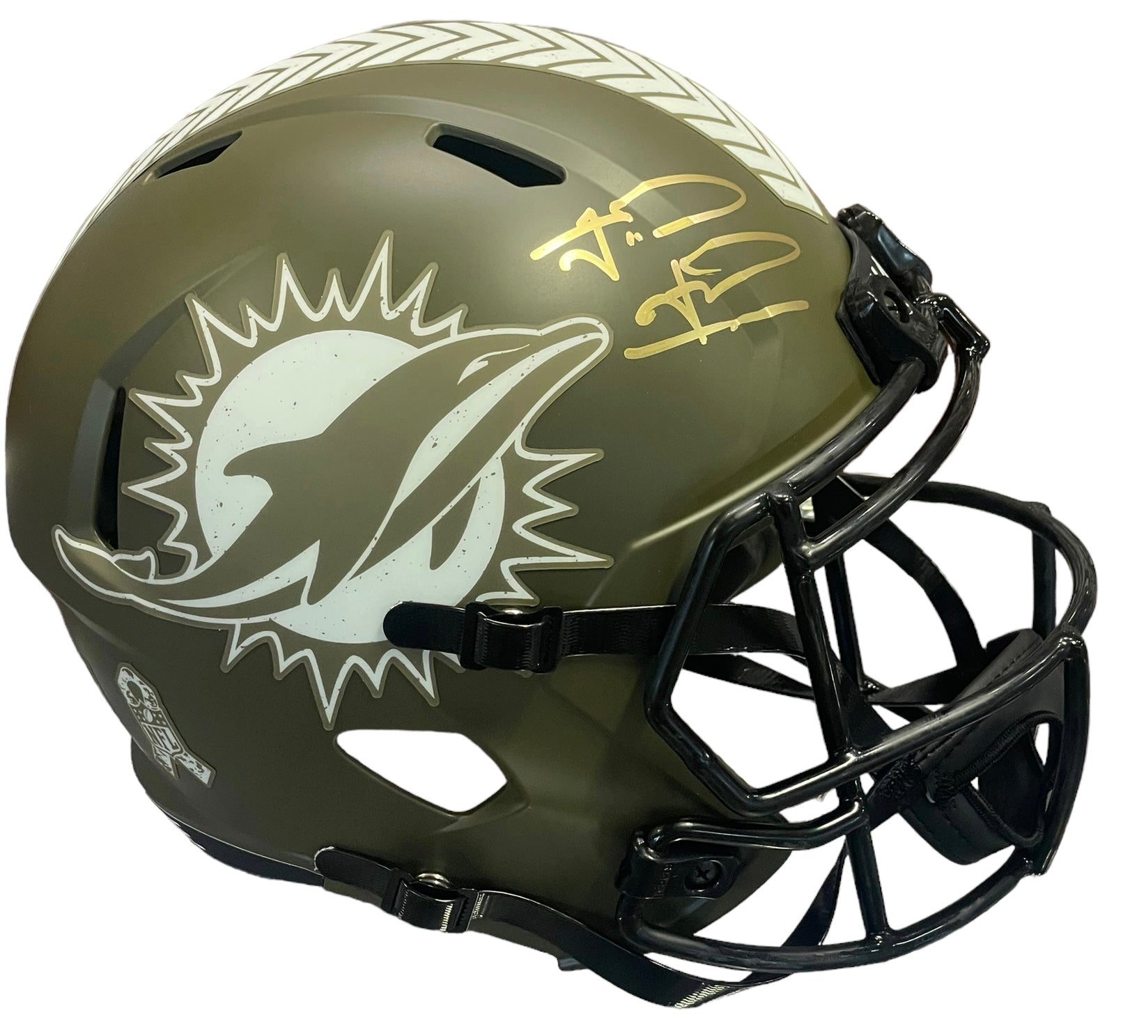 Mercury Morris 17-0 Autographed Miami Dolphins Mini Helmet (JSA