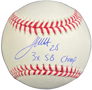 James White "3x SB Champ" Autographed Baseball (JSA)