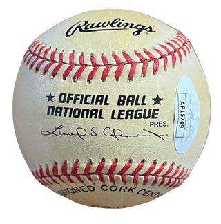 Livan Hernandez Autographed Official National League Baseball (JSA)