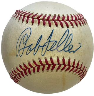 Bob Feller Signed Cleveland Indians American League Baseball BAS