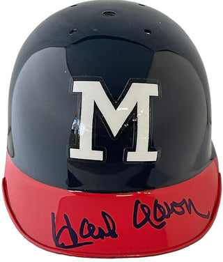 Hank Aaron Autographed Milwaukee Braves Mini Helmet (MLB)
