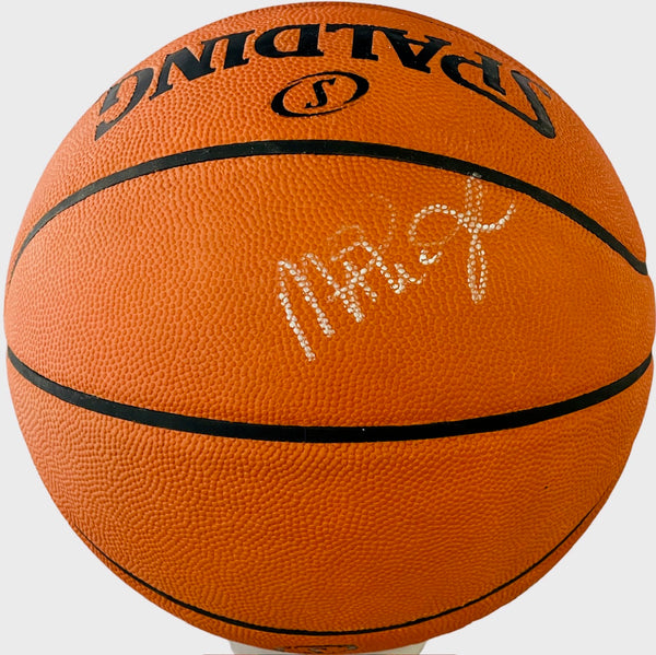 Magic Johnson Autographed Official Leather Basketball (JSA)