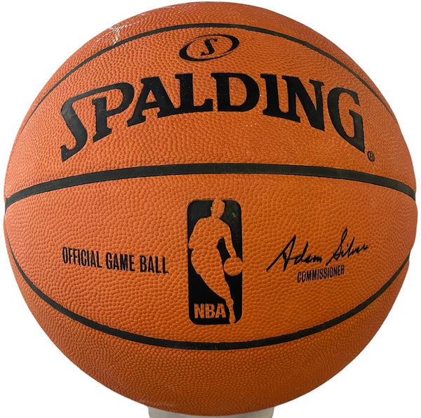 Magic Johnson Autographed Official Leather Basketball (JSA)