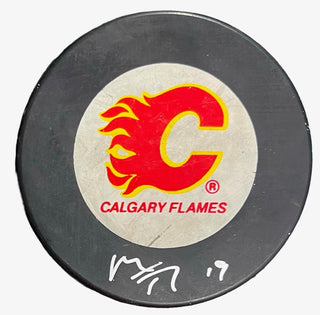 Matthew Tkachuk Autographed Calgary Flames Logo Puck