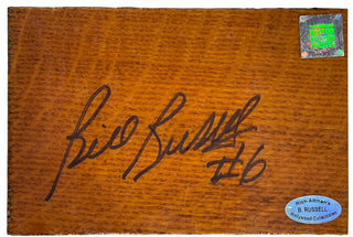 Bill Russell Autographed 6 x 4 Boston Garden Floor Piece