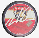Aaron Ekblad Autographed Panthers Red Logo Puck (BAS)