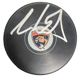Aaron Ekblad Autographed Florida Panthers Logo Puck (BAS)
