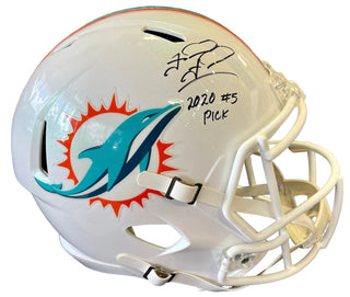 Tua Tagovailoa "2020 #5 Pick"  Autographed Miami Dolphins Replica Speed Full Size Helmet