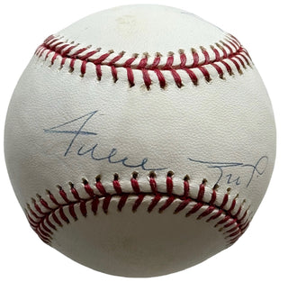 Willie Mays Autographed Official Major League Baseball Signed Twice (JSA)