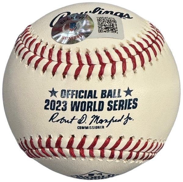 Adolis Garcia Autographed 2023 World Series Official Major League Baseball (Beckett)