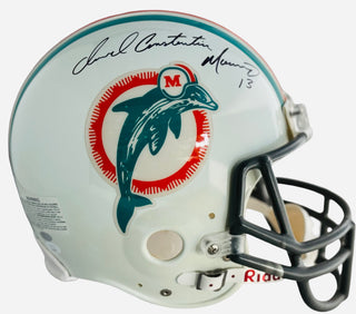 Daniel Constantine Marino Signed Full Name Dolphins Authentic Throwback Riddell Helmet (JSA)