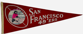 1950s San Francisco 49ers Vintage Felt Pennant Forty Niners Gold Miner