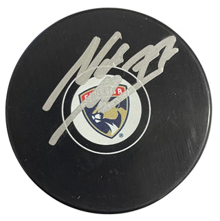 Niko Mikkola Autographed Panthers Logo Puck (JSA)