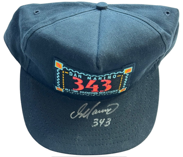 Dan Marino 343 All-Time Touchdown Pass Leader Autographed Hat #266/343 (UDA)