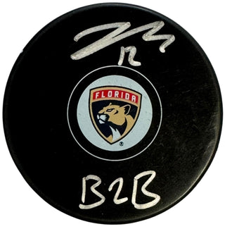 Jonah Gadjovich Back 2 Back Autographed Official Panthers Puck (JSA Witness)