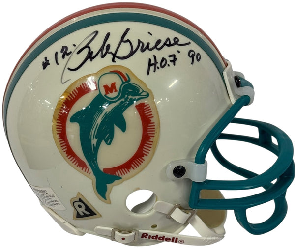 Bob Griese & Zach Thomas Autographed Dolphins Mini Helmet