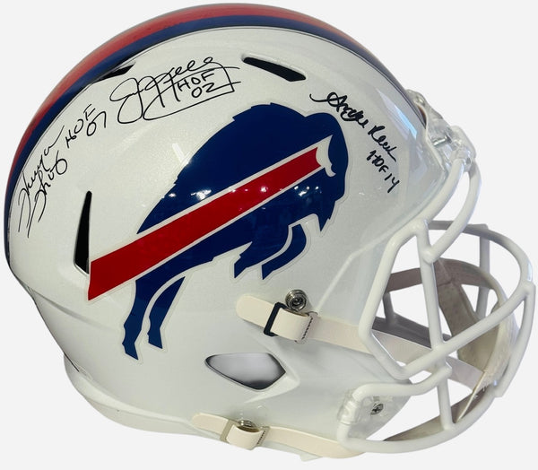 Jim Kelly Thurman Thomas Andre Reed Autographed Buffalo Bills Speed Helmet (JSA)