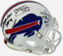 Jim Kelly Thurman Thomas Andre Reed Bruce Smith Signed Buffalo Bills Mini Helmet (JSA)