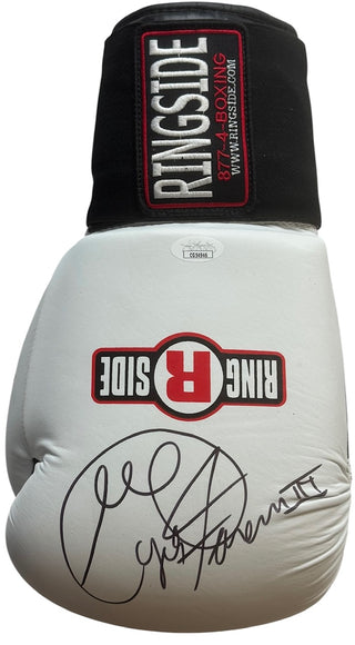 George Foreman III Autographed White Ringside Left Hand Boxing Glove (JSA)