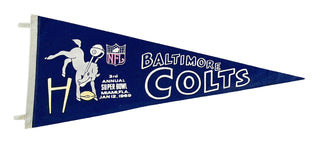 1969 Baltimore Colts Vintage Super Bowl III 12x30 Pennant