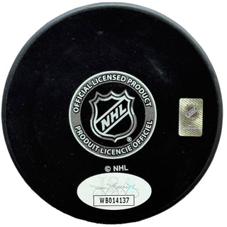 Mackie Samoskevich Autographed Panthers Logo Puck (JSA)