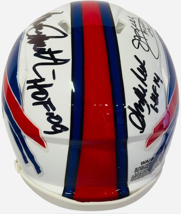 Jim Kelly Thurman Thomas Andre Reed Bruce Smith Signed Buffalo Bills Mini Helmet (JSA)