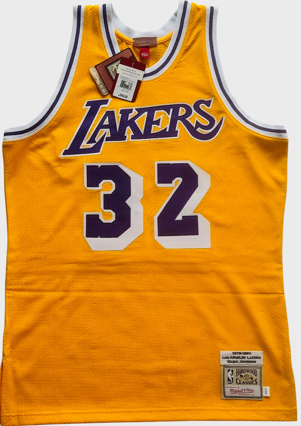 Magic Johnson Autographed Lakers Mitchell & Ness Authentic Jersey (JSA)