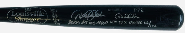 Derek Jeter Autographed Louisville Slugger P72 Black Bat 62/102 (JSA)