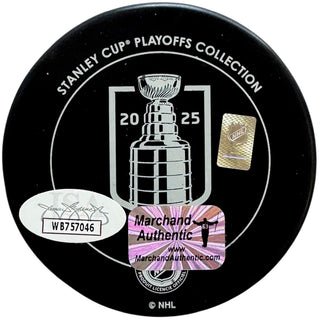 Brad Marchand Signed 2025 Stanley Cup Final Official Puck (JSA Witness/ Marchand Auth)