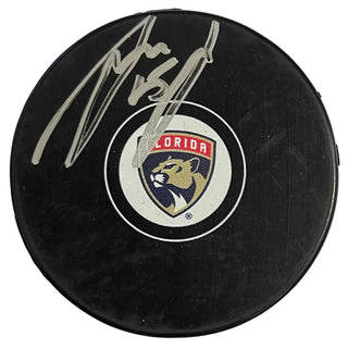 Anton Lundell Autographed Panthers Logo Puck (JSA)