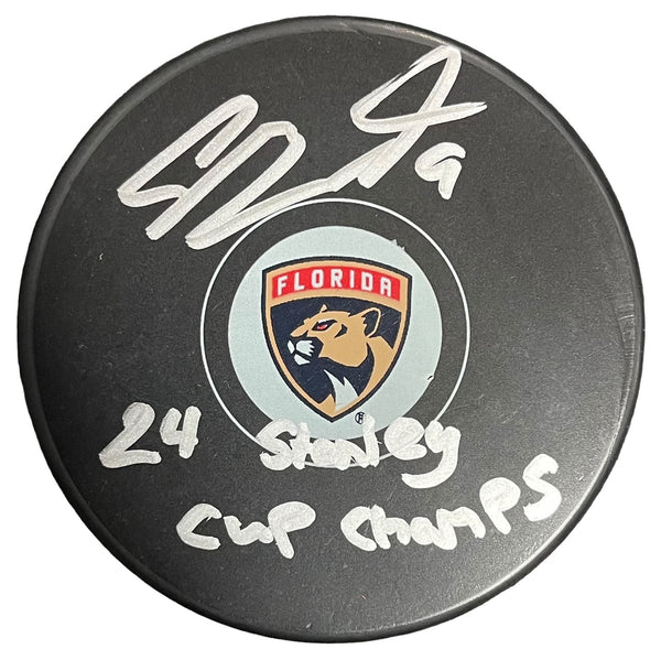 Sam Bennett Autographed "2024 Stanley Cup Champs" Florida Panthers Puck (Beckett)