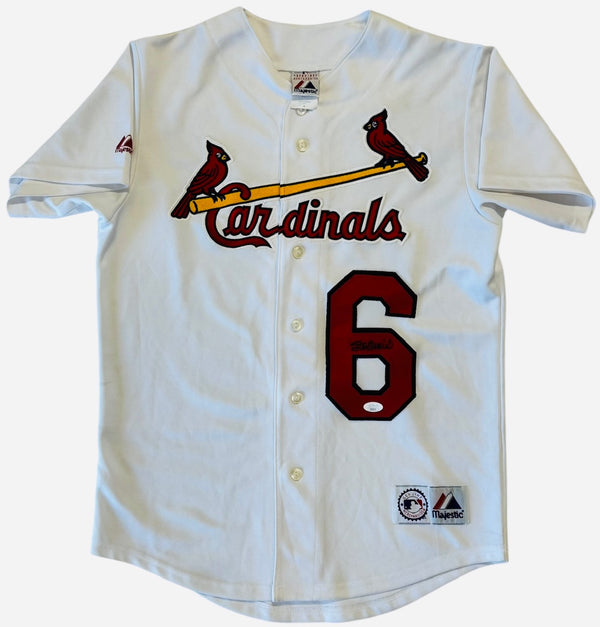 Stan Musial Autographed Majestic Cardinals Jersey (JSA)
