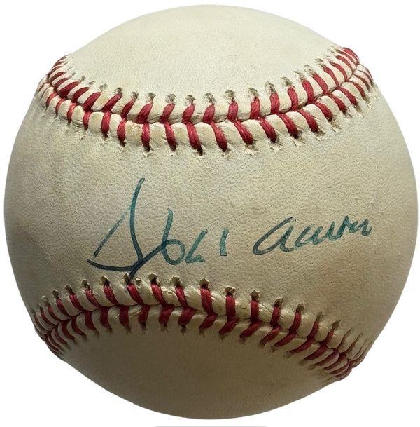 Hank Aaron Autographed Official National League Baseball (JSA)