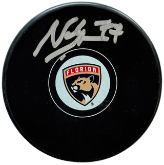 Niko Mikkola Autographed Panthers Logo Puck (JSA)