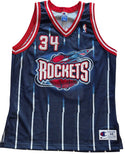 Hakeem Olajuwon Autographed Rockets Authentic Champion Jersey (JSA)
