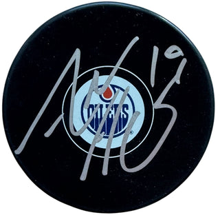 Adam Henrique Autographed Edmonton Oilers Logo Puck (Beckett)