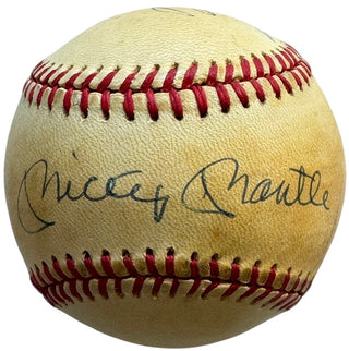 Mickey Mantle Willie May Duke Snider Signed Official American League Baseball (JSA)