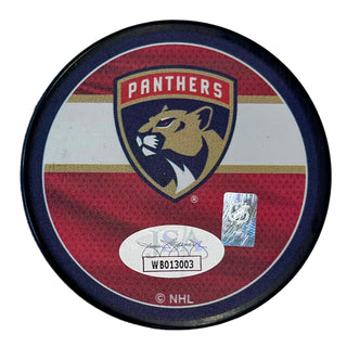 Sam Bennett Autographed Florida Panthers Reverse Retro Logo Puck (JSA)