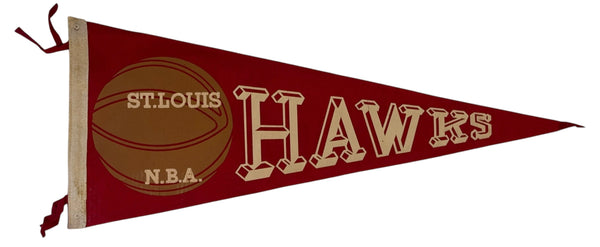 1960's St. Louis Hawks Vintage Full Size Pennant