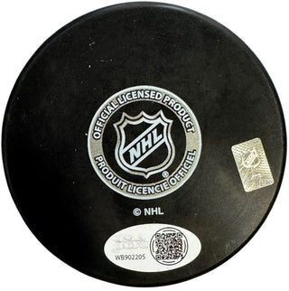 Sam Bennett B2B Autographed Panthers Logo Puck (JSA Witness)
