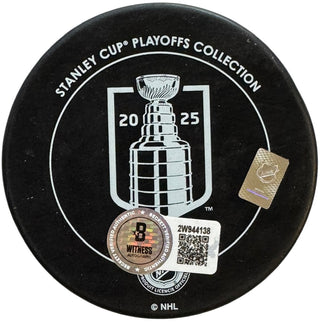 Aaron Ekblad Autographed 2025 Stanley Cup Champions Official Puck (Beckett Witness)