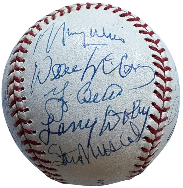 Willie Mays 70th Birthday Attendees Autographed Baseball (JSA)